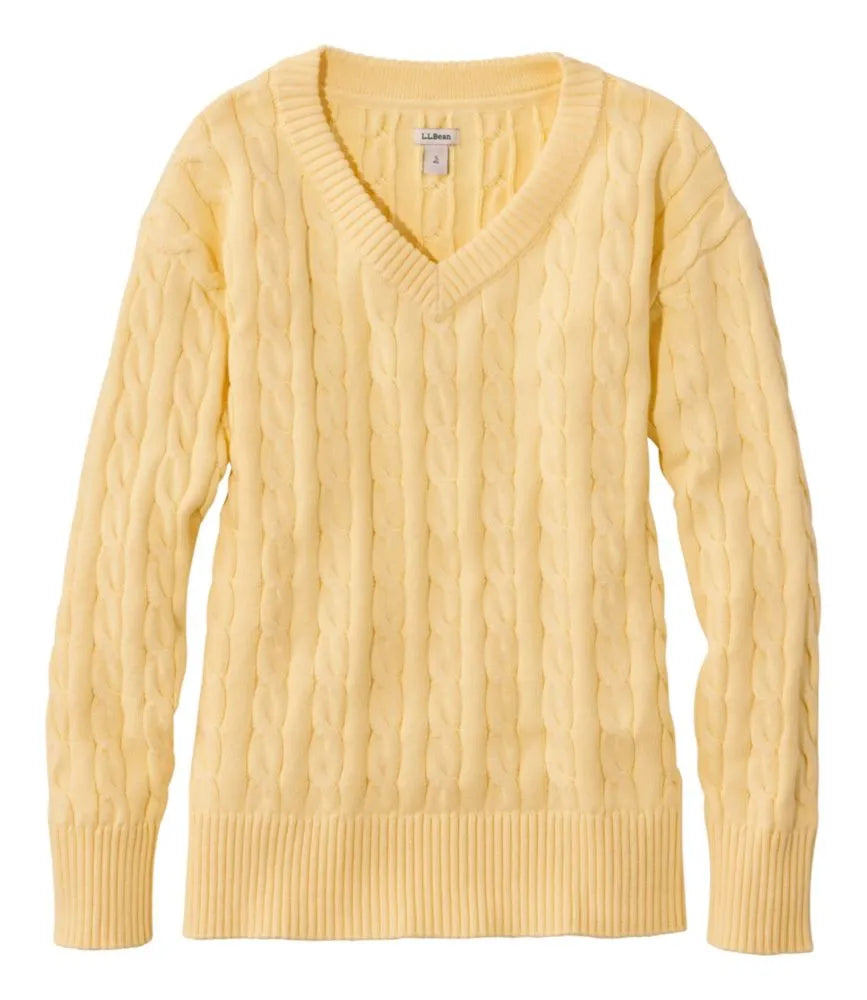 Women's The Original Double L® Sweater, Cable V-Neck