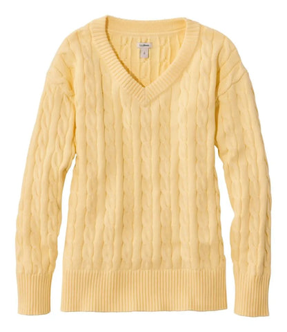 Women's The Original Double L® Sweater, Cable V-Neck