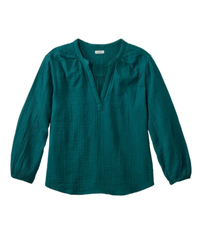 Women's Cloud Gauze Shirt, Splitneck Popover