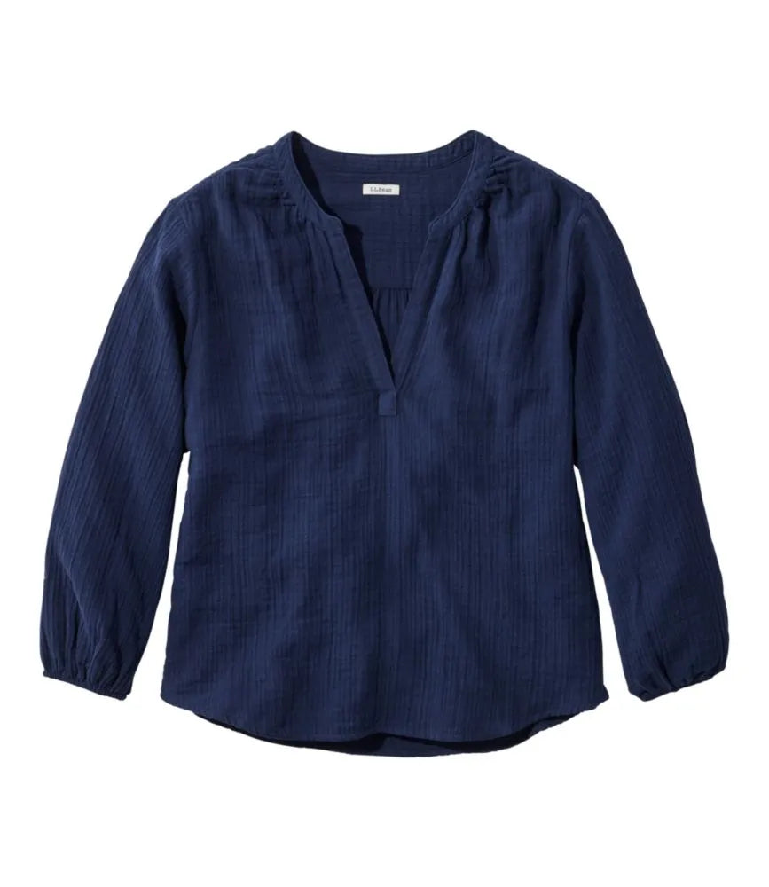 Women's Cloud Gauze Shirt, Splitneck Popover