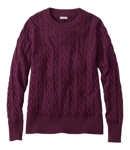 Women's The Original Double L® Sweater, Cable Crewneck