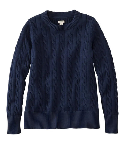 Women's The Original Double L® Sweater, Cable Crewneck