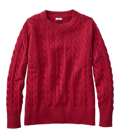 Women's The Original Double L® Sweater, Cable Crewneck
