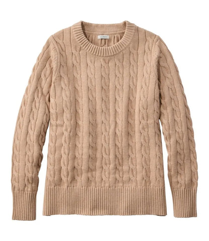 Women's The Original Double L® Sweater, Cable Crewneck