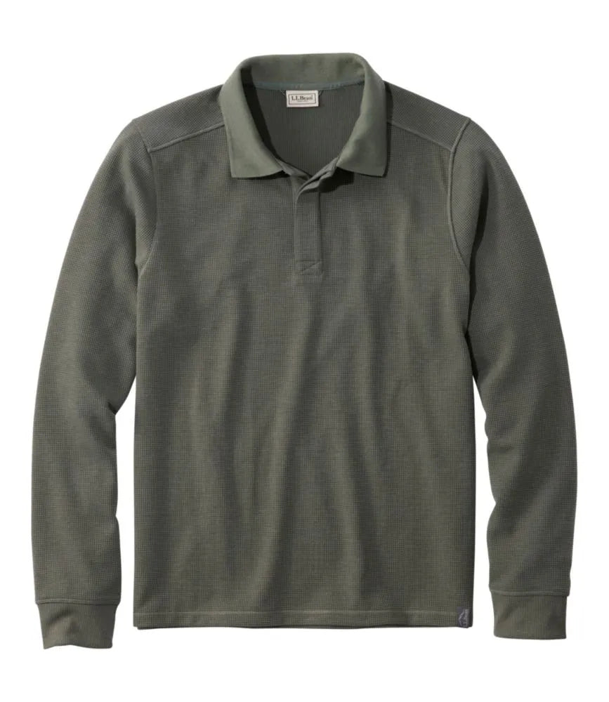 Men's Mountainside Micro Waffle Polo, Long-Sleeve