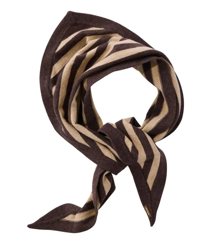 Women's Cotton/Cashmere Knit Triangle Scarf, Striped