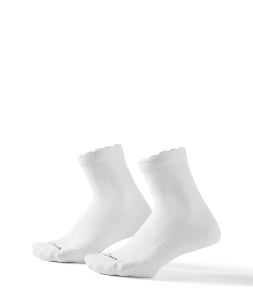 Women's Scalloped Edge Micro Crew Socks, 2-Pack