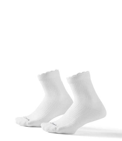 Women's Scalloped Edge Micro Crew Socks, 2-Pack