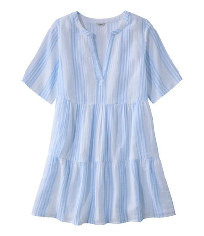 Women's Cloud Gauze Cover-Up, Tiered Dress Print