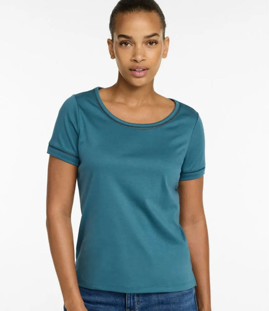 Women's Pima Cotton Tee, Short-Sleeve Jewelneck