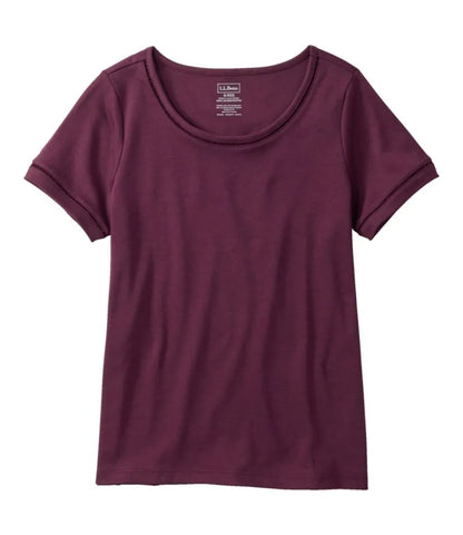 Women's Pima Cotton Tee, Short-Sleeve Jewelneck