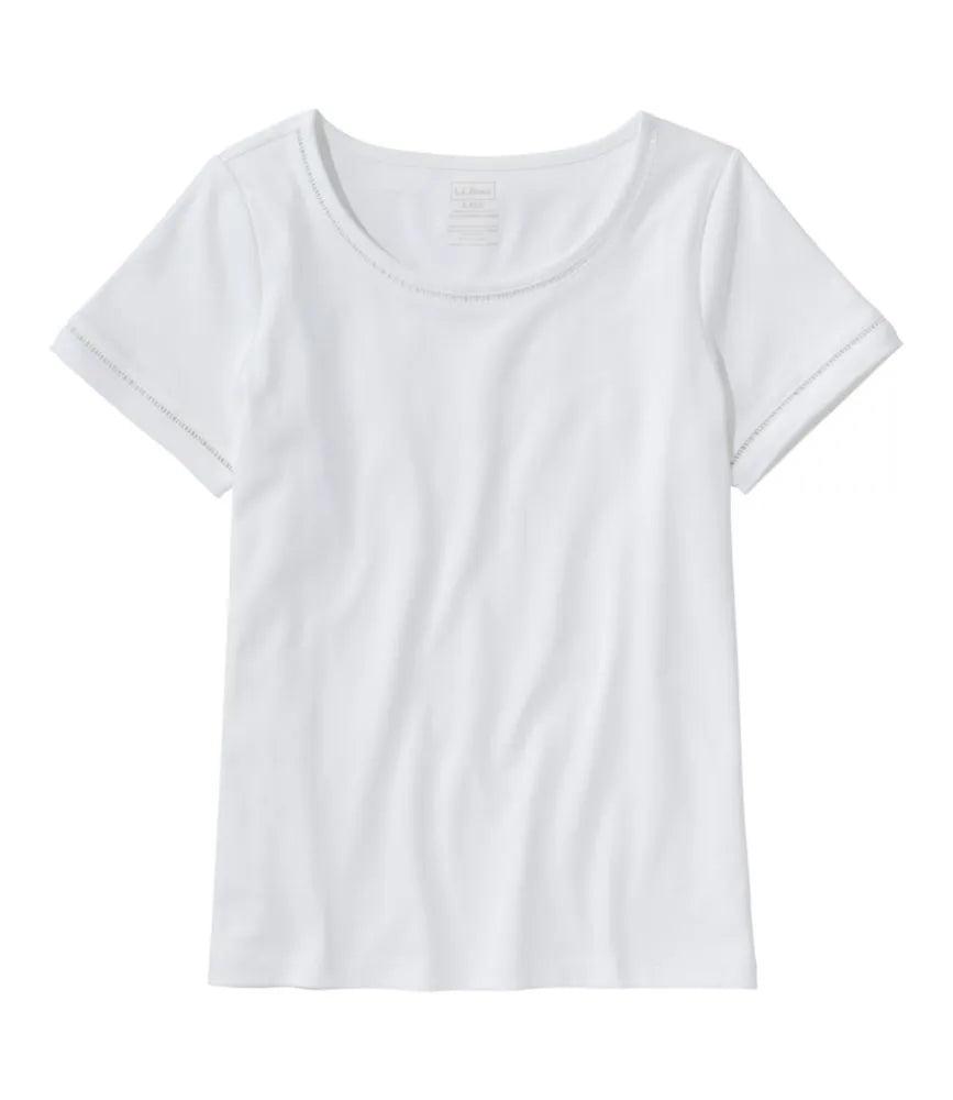 Women's Pima Cotton Tee, Short-Sleeve Jewelneck