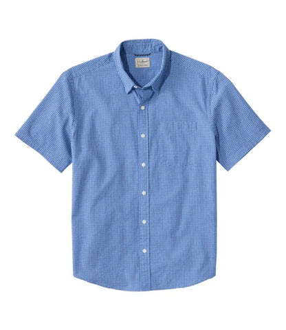 Men's Comfort Stretch Performance® Seersucker Shirt, Short-Sleeve, Slightly Fitted Untucked Fit, Plaid