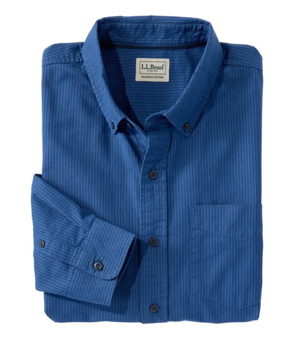Men's Sunwashed Oxford Shirt, Slightly Fitted Untucked Fit, Stripe
