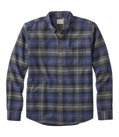 Men's Sunwashed Oxford Shirt, Slightly Fitted Untucked Fit, Plaid