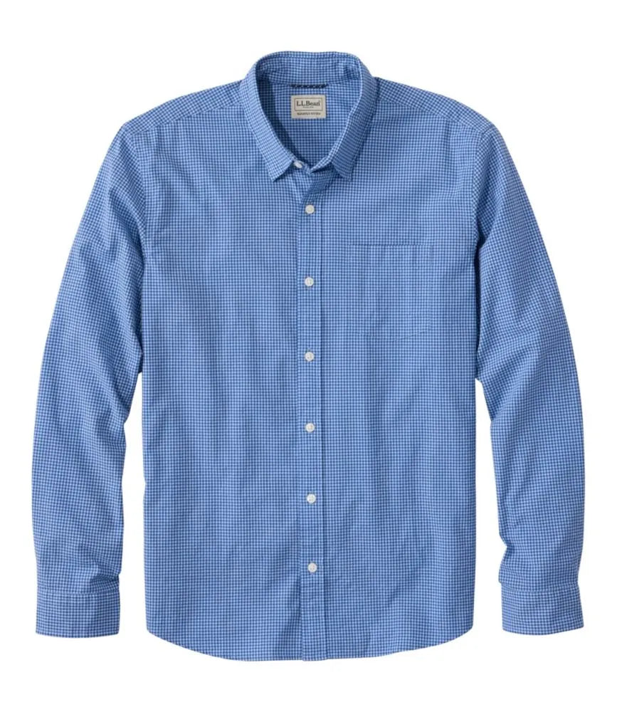 Men's Comfort Stretch Performance® Seersucker Shirt, Long-Sleeve, Slightly Fitted Untucked Fit, Plaid