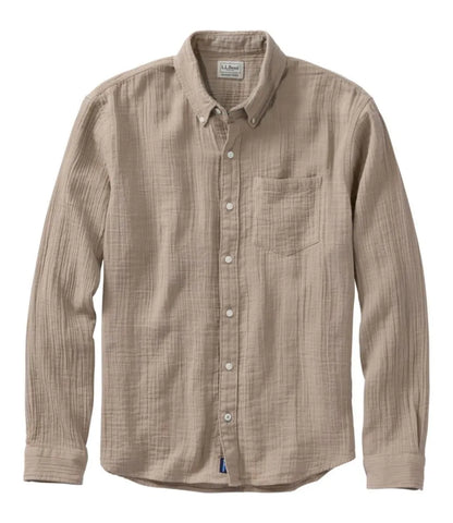 Men's Cloud Gauze Shirt, Long-Sleeve, Slightly Fitted Untucked Fit