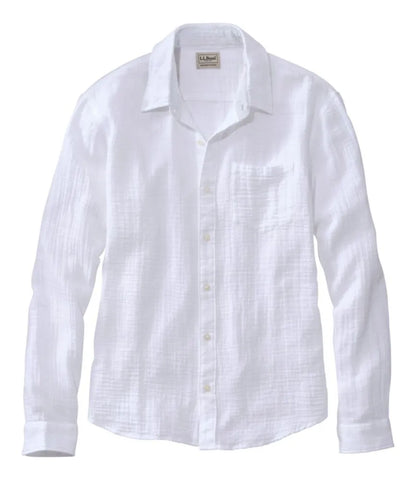 Men's Cloud Gauze Shirt, Long-Sleeve, Slightly Fitted Untucked Fit