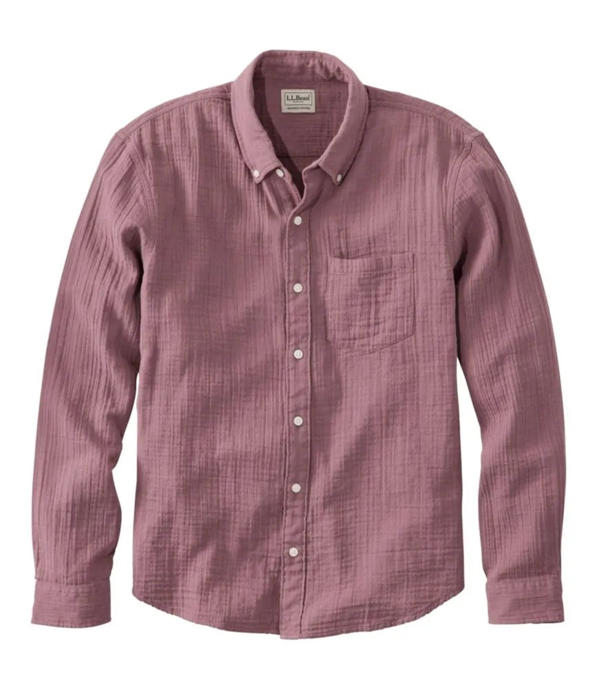 Men's Cloud Gauze Shirt, Long-Sleeve, Slightly Fitted Untucked Fit