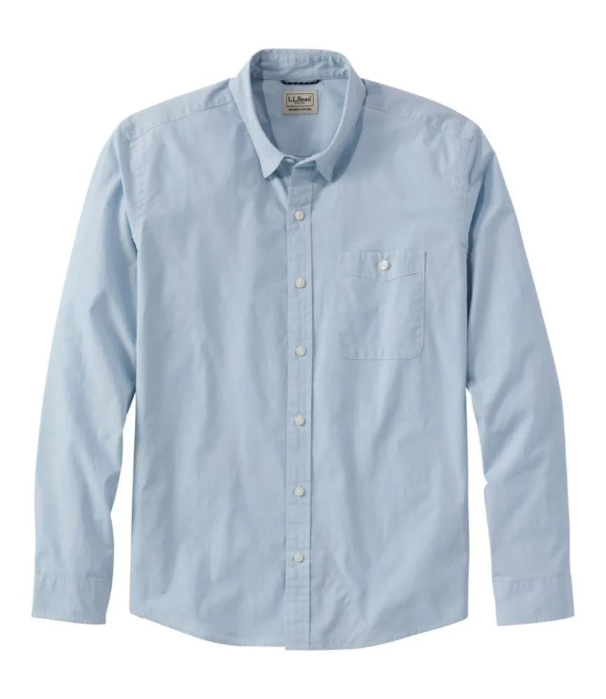 Men's Comfort Stretch Performance® Chambray Shirt, Long-Sleeve, Slightly Fitted Untucked Fit