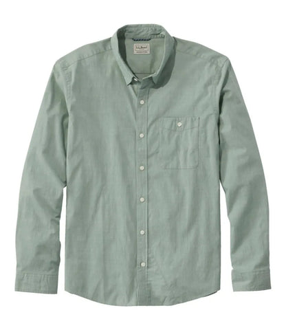 Men's Comfort Stretch Performance® Chambray Shirt, Long-Sleeve, Slightly Fitted Untucked Fit