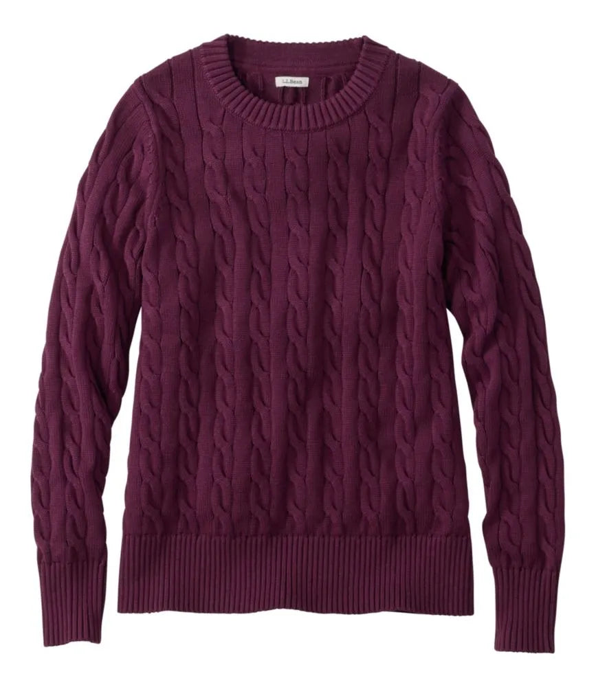Women's The Original Double L® Sweater, Cable Crewneck
