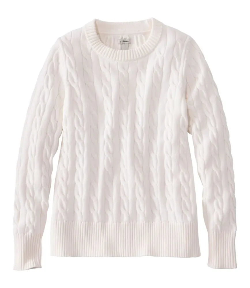 Women's The Original Double L® Sweater, Cable Crewneck
