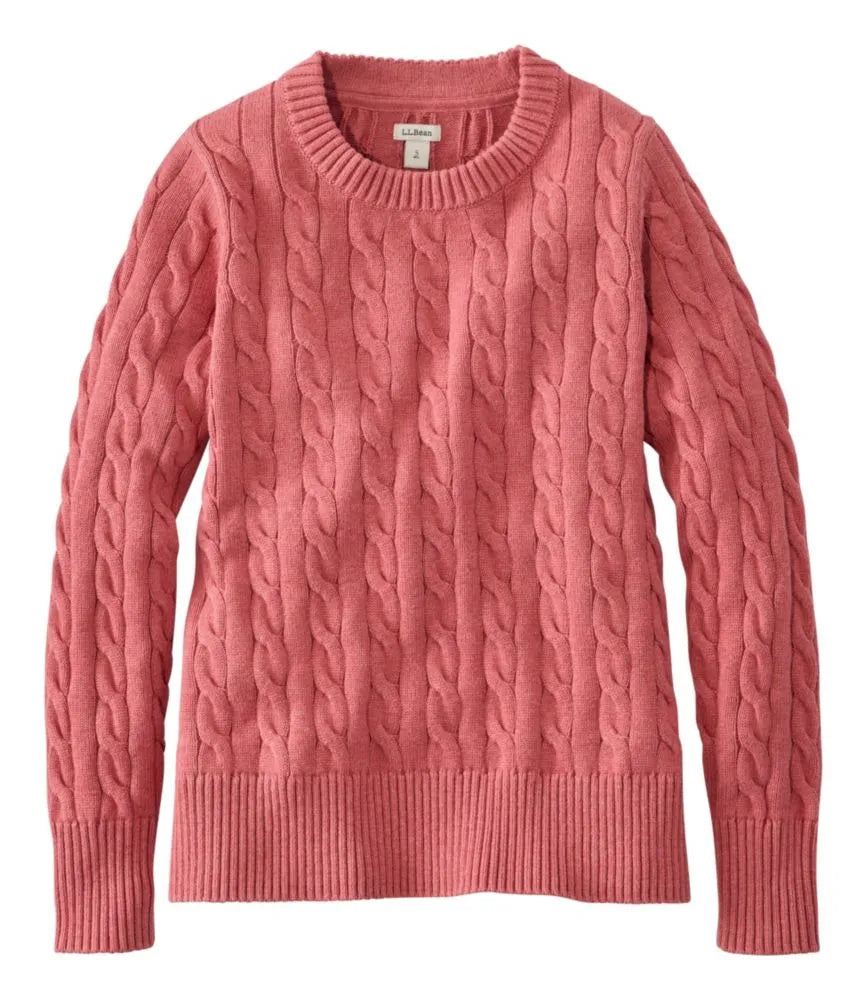 Women's The Original Double L® Sweater, Cable Crewneck