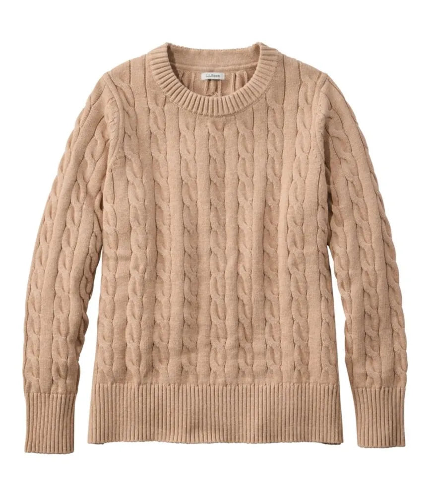 Women's The Original Double L® Sweater, Cable Crewneck