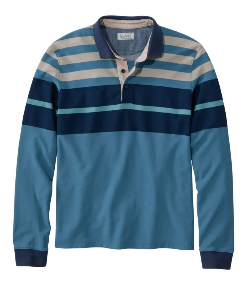 Men's Casco Bay Rugged Polo, Long-Sleeve, Stripe