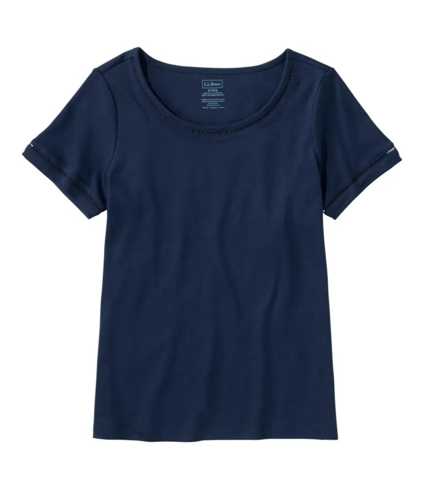 Women's Pima Cotton Tee, Short-Sleeve Jewelneck