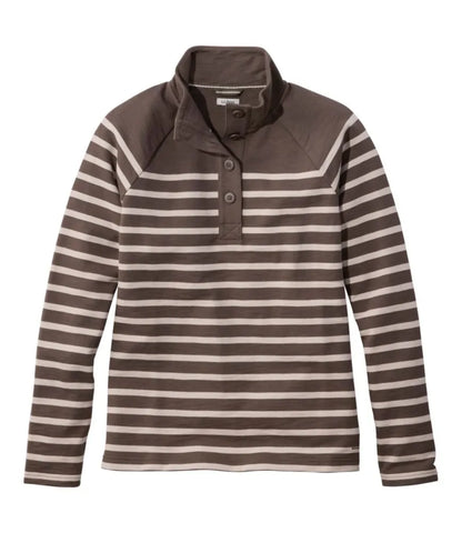 Women's Peaks Island Button Mockneck, Stripe