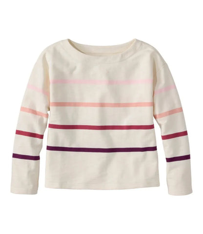 Women's Peaks Island Top, Relaxed Boatneck Long-Sleeve Stripe