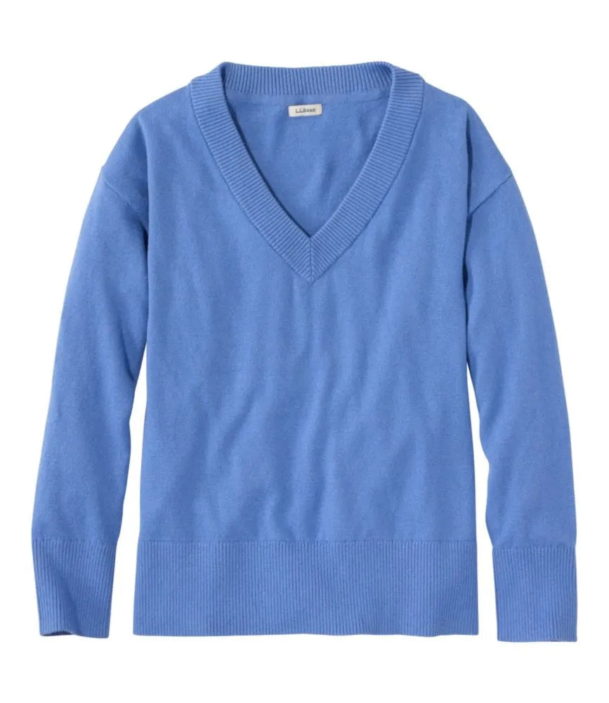 Women's Cotton/Cashmere Sweater, V-Neck