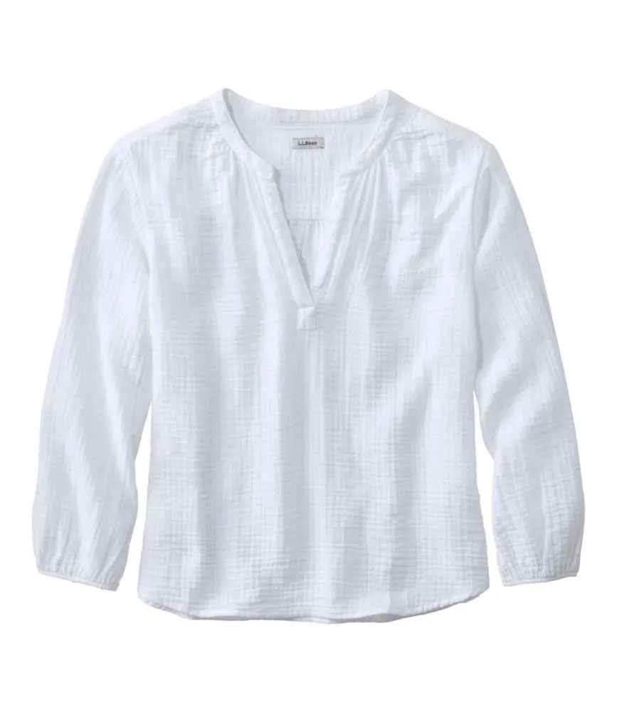 Women's Cloud Gauze Shirt, Splitneck Popover