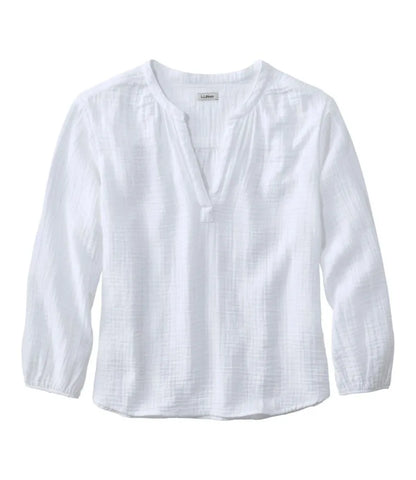 Women's Cloud Gauze Shirt, Splitneck Popover