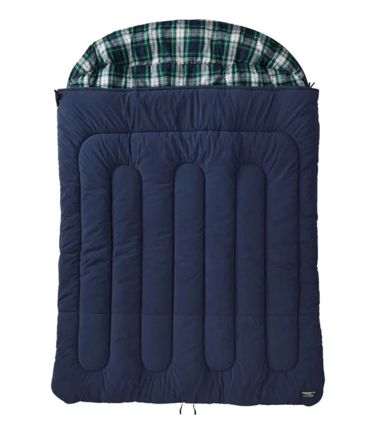 Flannel-Lined Double Camp Sleeping Bag, 40°F