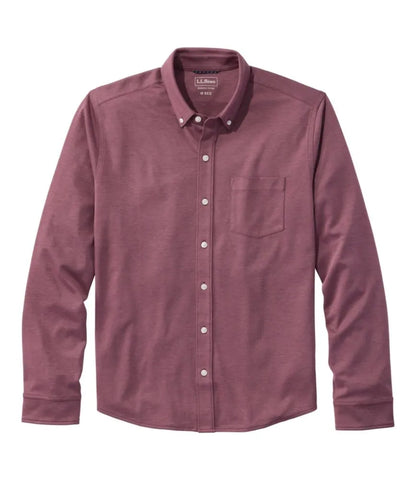 Men's Comfort Stretch Performance® Button-Front Knit Shirt, Long-Sleeve