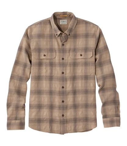 Men's Sunwashed Textured Shirt, Slightly Fitted, Plaid