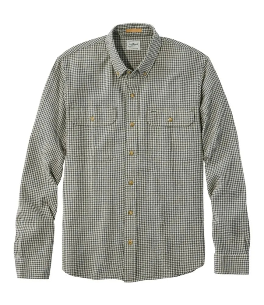 Men's Sunwashed Textured Shirt, Slightly Fitted, Plaid