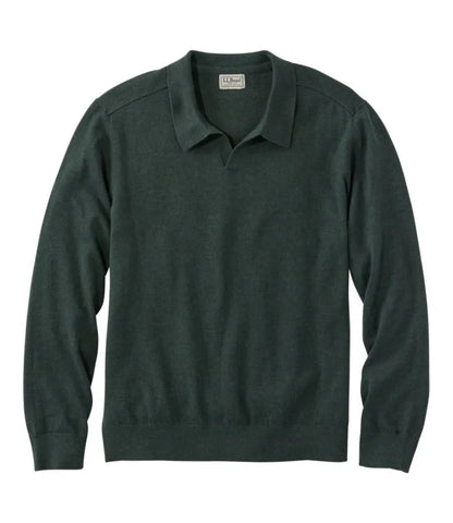 Men's All Seasons Cotton Blend Sweater, Long-Sleeve Polo