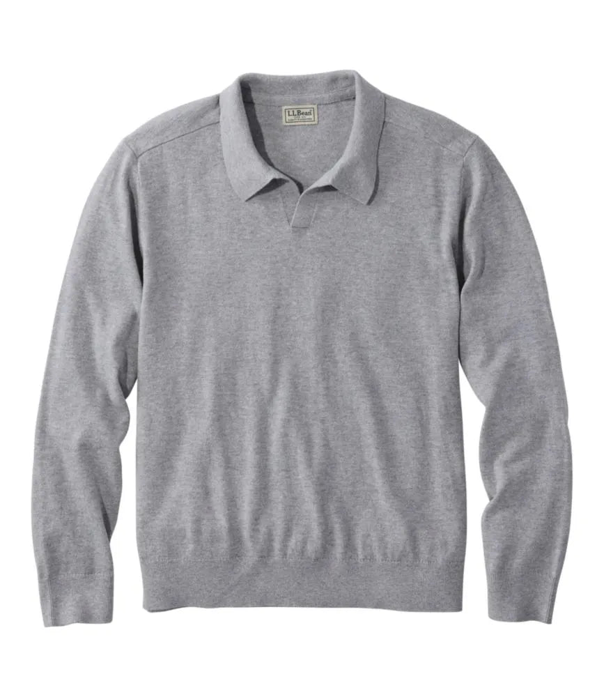 Men's All Seasons Cotton Blend Sweater, Long-Sleeve Polo