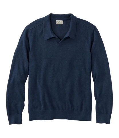 Men's All Seasons Cotton Blend Sweater, Long-Sleeve Polo