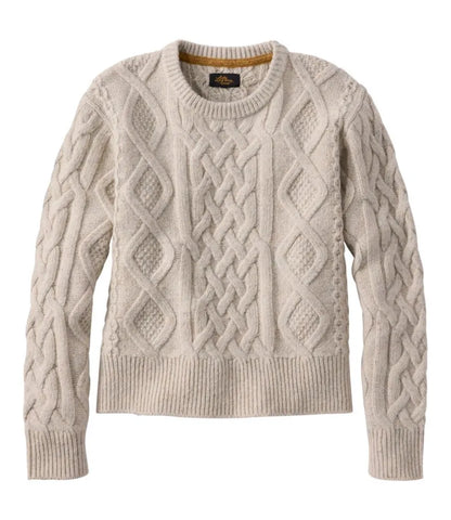 Women's Signature Wool-Blend Fisherman Sweater, Crewneck