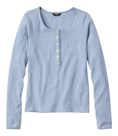 Women's Signature Premium Essential Pointelle Tee, Long-Sleeve Henley