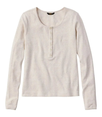 Women's Signature Premium Essential Pointelle Tee, Long-Sleeve Henley
