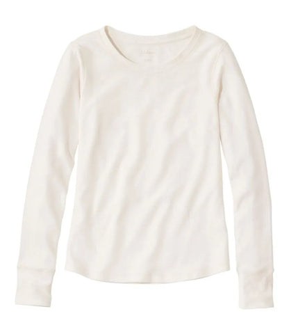 Women's Waffle-Knit Top, Long-Sleeve Jewelneck