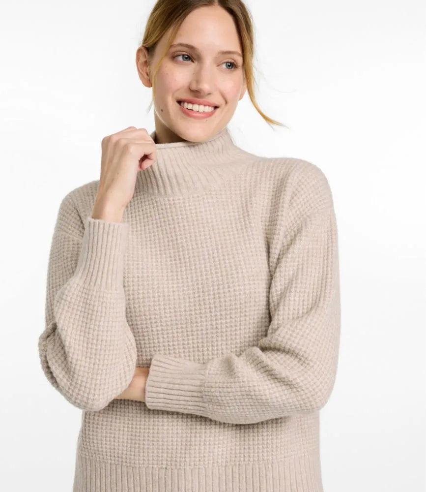 Women's Supersoft Waffle Sweater, Mockneck