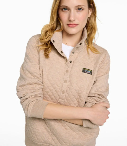 Women's Quilted Half-Snap Sweatshirt