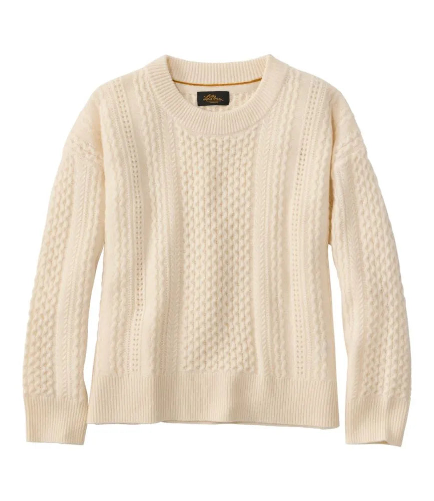 Women's Signature Cashmere Fisherman Sweater, Crewneck